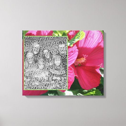 Rode Hibiscus Bloem Maak Je Eigen Foto Canvas Afdruk (Voorkant)