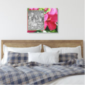 Rode Hibiscus Bloem Maak Je Eigen Foto Canvas Afdruk (Insitu (Slaapkamer))