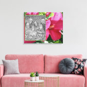 Rode Hibiscus Bloem Maak Je Eigen Foto Canvas Afdruk (Insitu (Woonkamer))