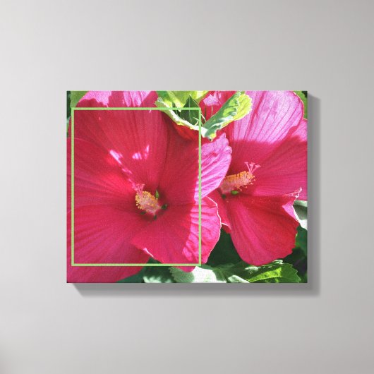 Rode Hibiscus Bloem Maak Je Eigen Foto Canvas Afdruk (Voorkant)