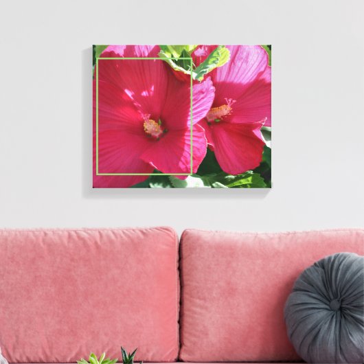 Rode Hibiscus Bloem Maak Je Eigen Foto Canvas Afdruk (Insitu (Woonkamer))