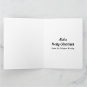 Rode Hibiscus Bloem Patroon Tropische Kerstmis Kaart (Binnen)