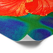 Rode hibiscus-bloem poster (Hoek)