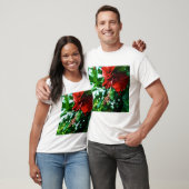 Rode Hibiscus Bloem T-shirt (Unisex)