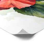 Rode Hibiscus Bloemen Art Print Poster (Hoek)