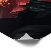 Rode Hibiscus Bloemen Art Print Poster (Hoek)