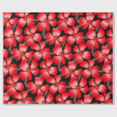 Rode hibiscus bloemen cadeaupapier (Vlak)