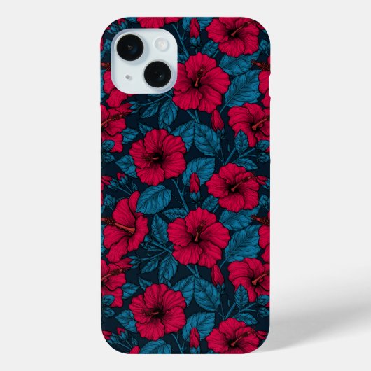 Rode hibiscus bloemen Case-Mate iPhone case (Achterkant)