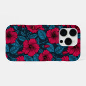 Rode hibiscus bloemen iPhone hoesje (Achterkant horizontaal)