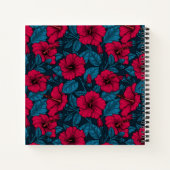 Rode hibiscus bloemen notitieboek (Achterkant)