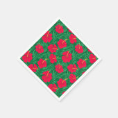 Rode Hibiscus bloemen op groene tropische bladeren Servet (Hoek)