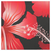 Rode hibiscus bloemen stof (Swatch)