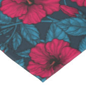 Rode hibiscus bloemen tafelkleed (Gekanteld)