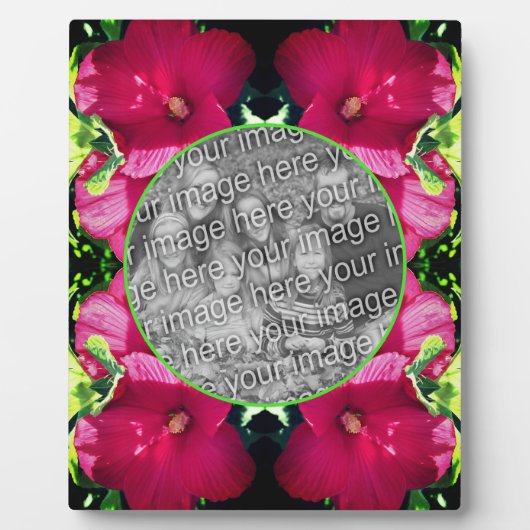 Rode Hibiscus Bloemen Uw foto toevoegen Fotoplaat (Voorkant)