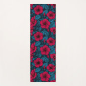 Rode hibiscus bloemen yoga mat (Voorkant)