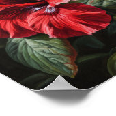 Rode Hibiscus Bloemenkunst Print Poster (Hoek)