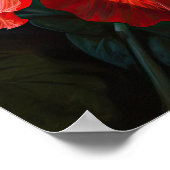 Rode Hibiscus Bloemenkunst Print Poster (Hoek)