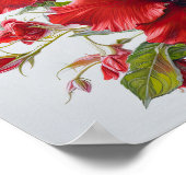 Rode Hibiscus Bloemenkunst Print Poster (Hoek)