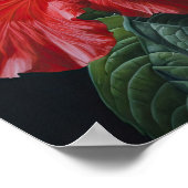 Rode Hibiscus Bloemenkunst Print Poster (Hoek)