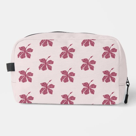 Rode Hibiscus Bloemmotief Toilettasje (Voorkant)