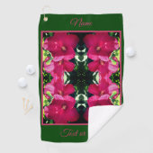 Rode Hibiscus Bloempaar Abstract gepersonaliseerd Golfhanddoek (Insitu)