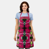 Rode Hibiscus Bloempaar Abstract gepersonaliseerd Schort (Gedragen)