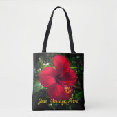 "Rode Hibiscus" Boodschappentas Tote Bag (Voorkant)