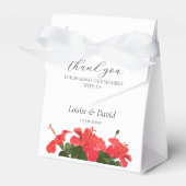 Rode Hibiscus Bruiloft Favor Box Bedankdoosjes (Voorkant Zijde)