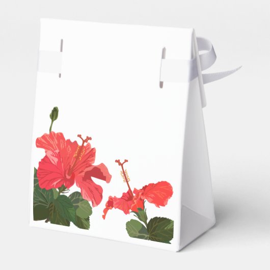 Rode Hibiscus Bruiloft Favor Box Bedankdoosjes (Achterkant)
