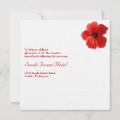 Rode Hibiscus bruiloft uitnodiging (Achterkant)