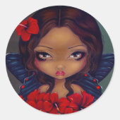 "Rode Hibiscus Fairy" Sticker (Voorkant)