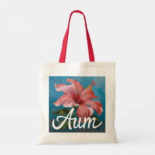 Rode Hibiscus Flower Art Budget Canvas tas (Achterkant)