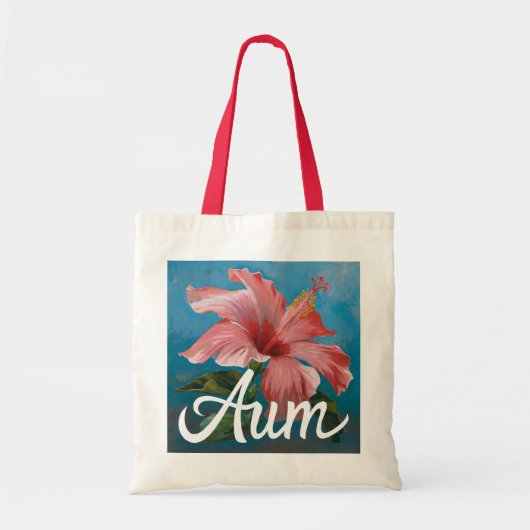 Rode Hibiscus Flower Art Budget Canvas tas (Voorkant)