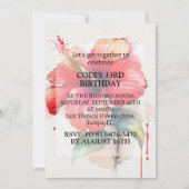 Rode Hibiscus Flower Art Verjaardagsfeest Kaart (Voorkant)