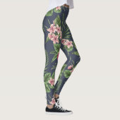 Rode Hibiscus Flowers Donkere leggings (Rechts)