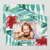 Rode Hibiscus Foto Kerstkaart (Voorkant / Achterkant)