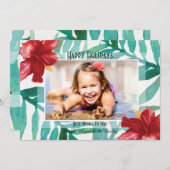 Rode Hibiscus Foto Vakantie Kaart (Voorkant / Achterkant)