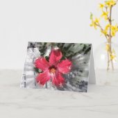 Rode Hibiscus Kaart (Gele Bloem)