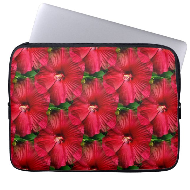 Rode Hibiscus....... Laptop Sleeve (Voorkant)