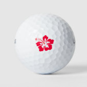 Rode Hibiscus Logo golfbal Golfballen (Voorkant)