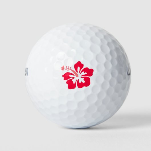 Rode Hibiscus Logo golfbal Golfballen (Voorkant)