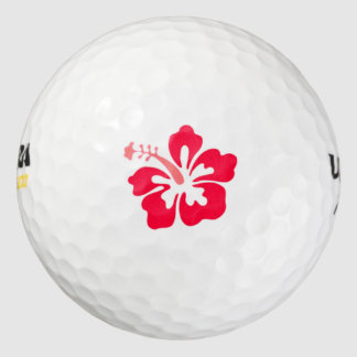 Rode Hibiscus Logo golfbal Golfballen