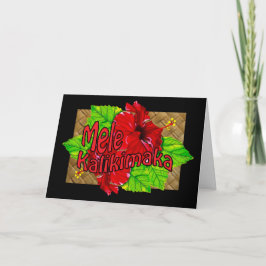 Rode Hibiscus Mele Kalikimaka Kaart