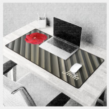 Rode Hibiscus Moderne Smokey Grijze Strepen