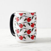  Rode Hibiscus Naadloos Bloemontwerp Magische Mok (Voorkant links)