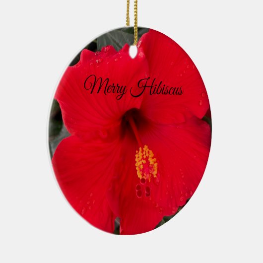 Rode Hibiscus Ornament (Rechts)