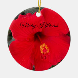 Rode Hibiscus Ornament