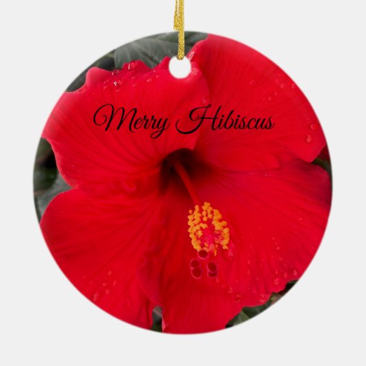 Rode Hibiscus Ornament (Achterkant)
