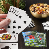 Rode Hibiscus Pokerkaarten (Insitu)