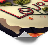 Rode Hibiscus Poster (Hoek)